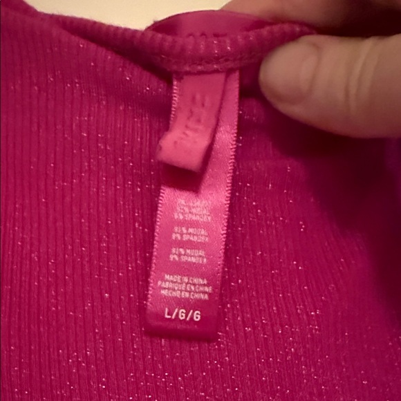 Skims Soft Lounge Magenta Shimmer Slip Dress - Picture 3 of 4